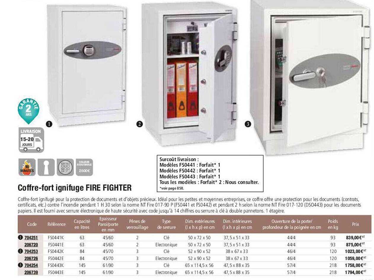 coffre-fort ignifuge fire fighter