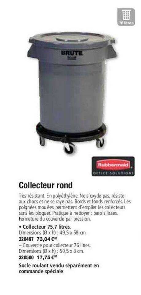 collecteur rond rubbermaid