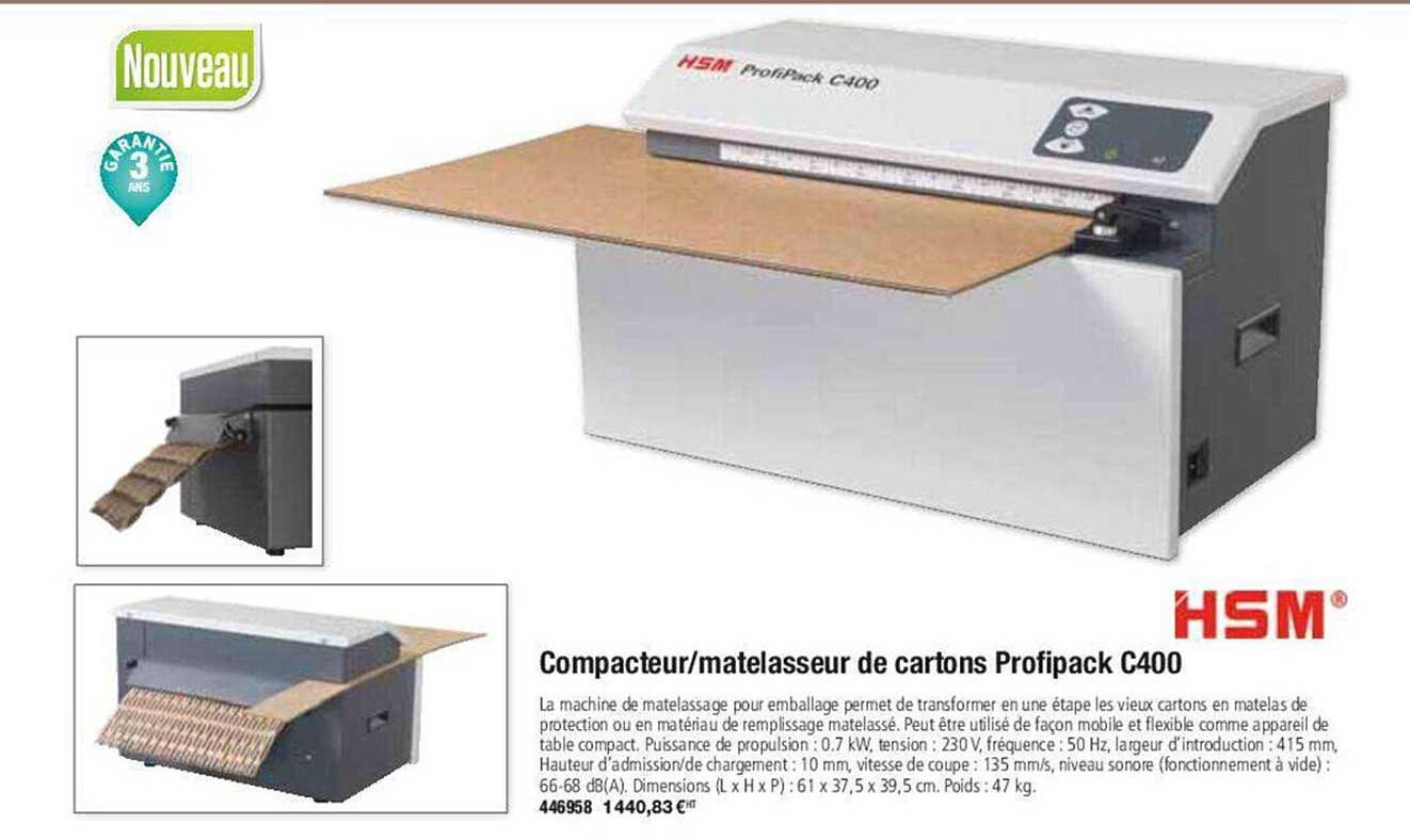 Compacteur - Matelasseur De Cartons Profipack C400 Hsm
