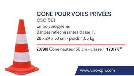 cône pour voies privées