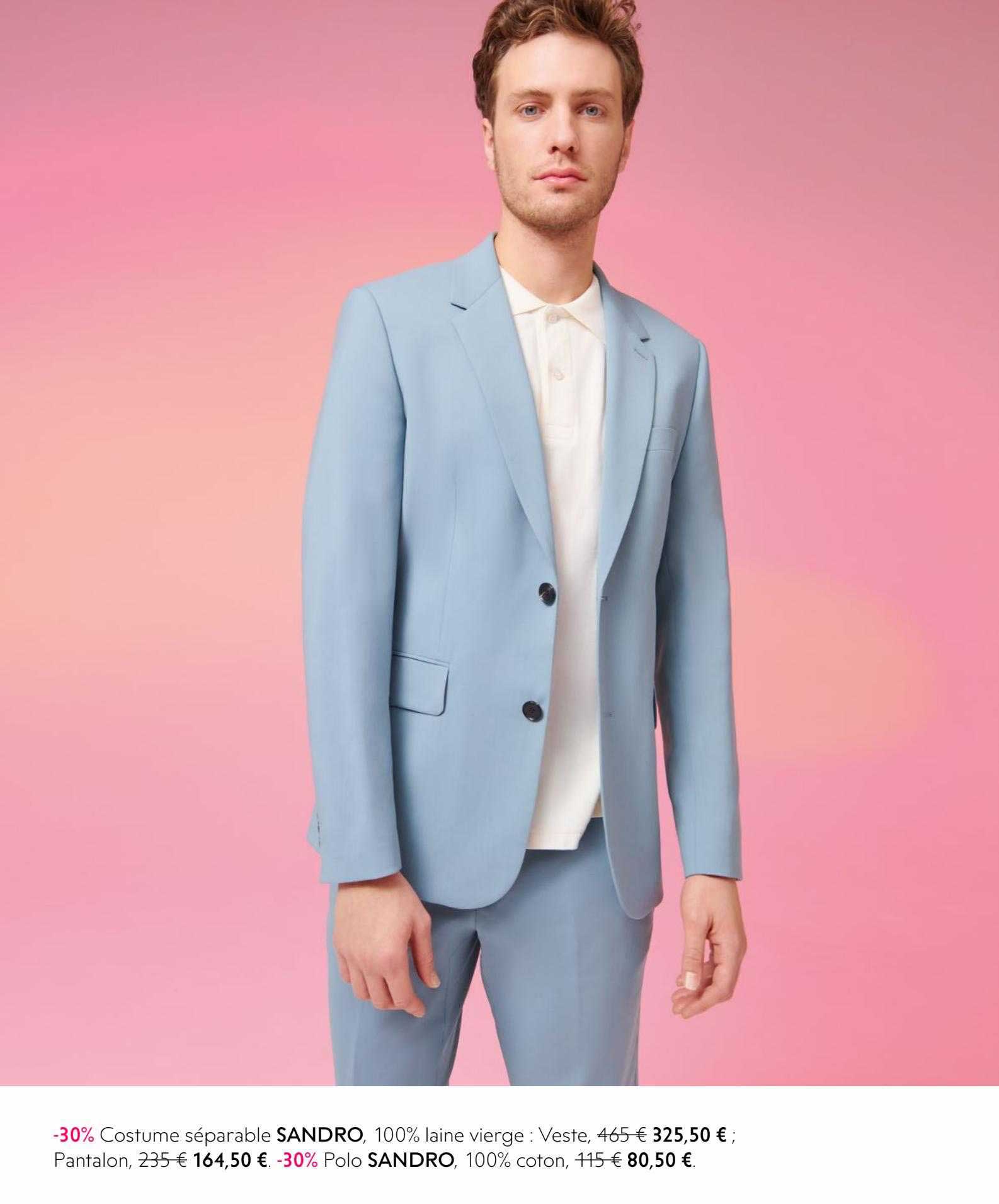 costume séparable sandro, veste, polo sandro
