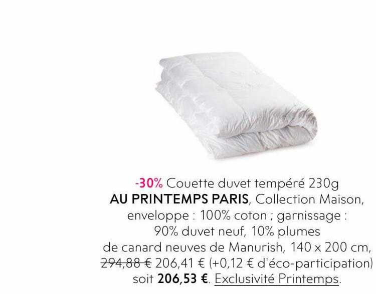couette duvet tempéré au printemps paris