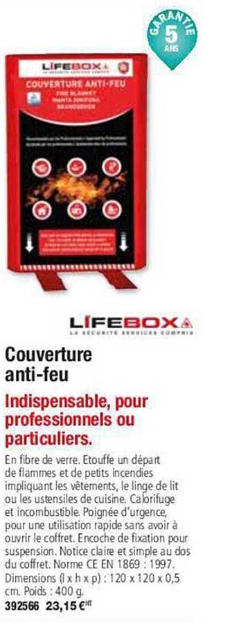 Couverture Anti-feu Lifebox