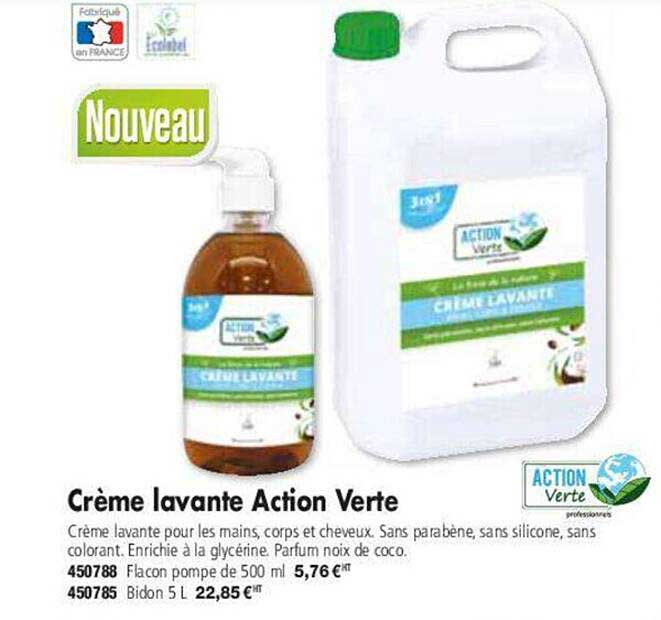 crème lavante action verte
