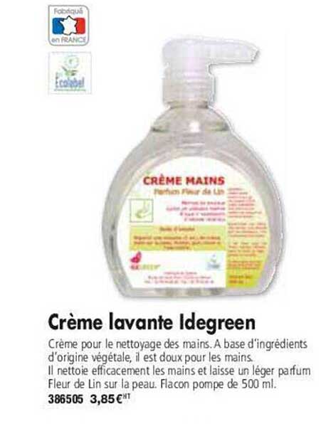 crème lavante idegreen