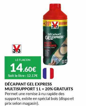 décapant gel express multisupport 1 l + 20% gratuits