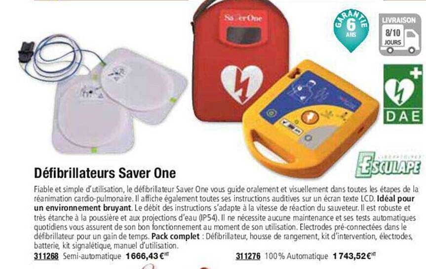 Défibrillateurs Saver One Esculape