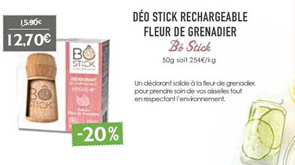 déo stick rechargeable fleur de grenadier bô stick