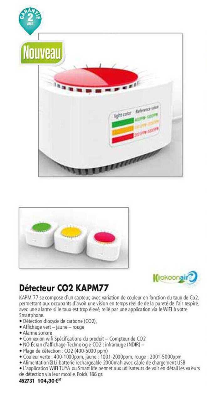 détecteur co2 kapm77