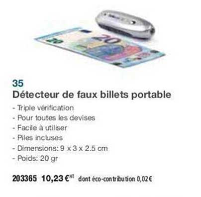 détecteur de faux billets portable