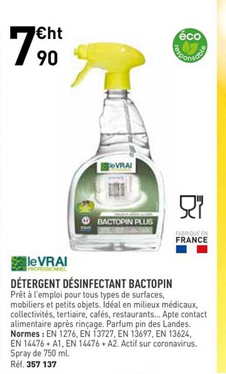 détergent désinfectant bactopin le vrai