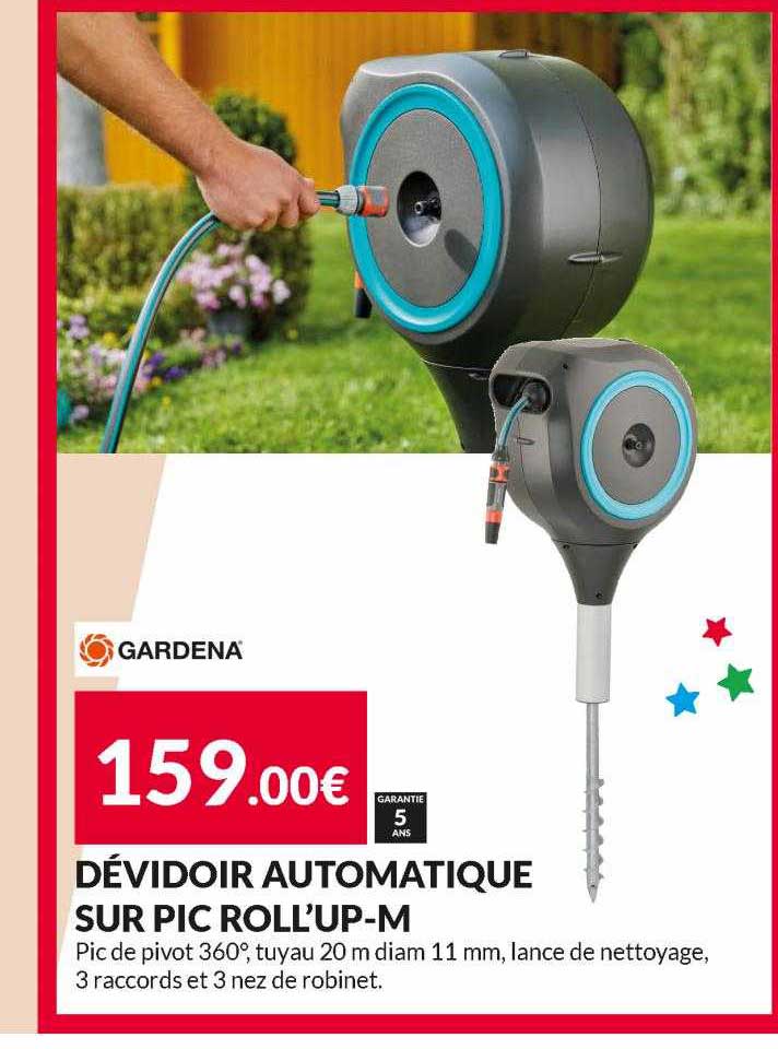 dévidoir automatique sur pic roll'up-m gardena