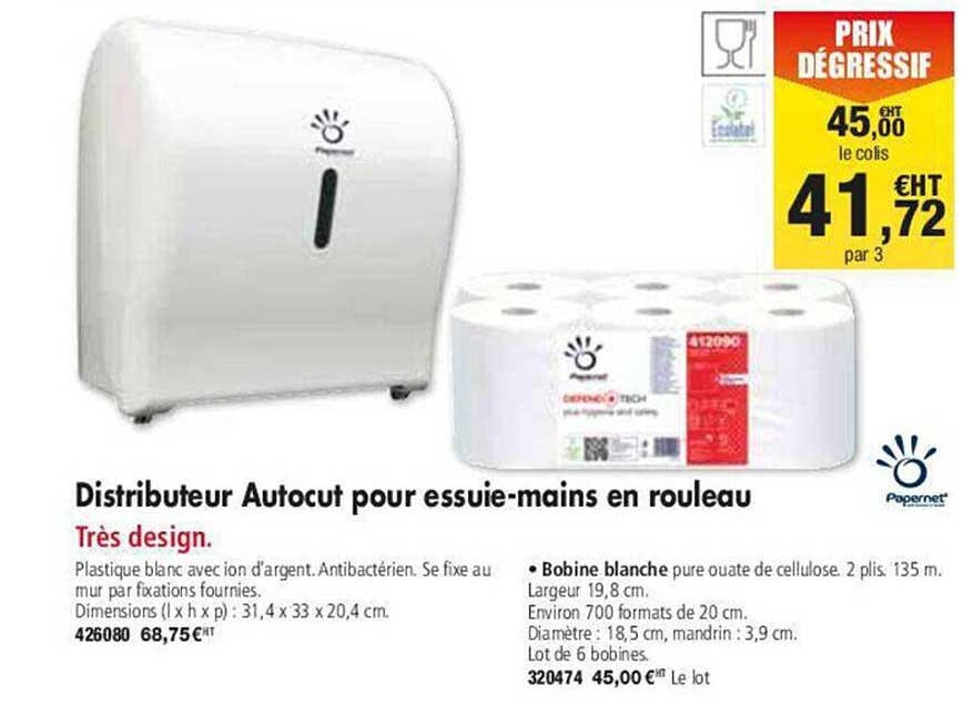 distributeur autocut pour essuie-mains en rouleau
