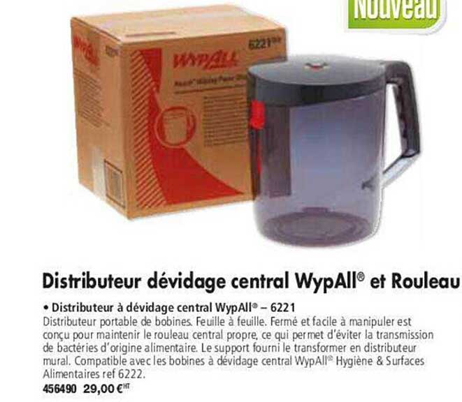 distributeur dévidage central wypAll et rouleau