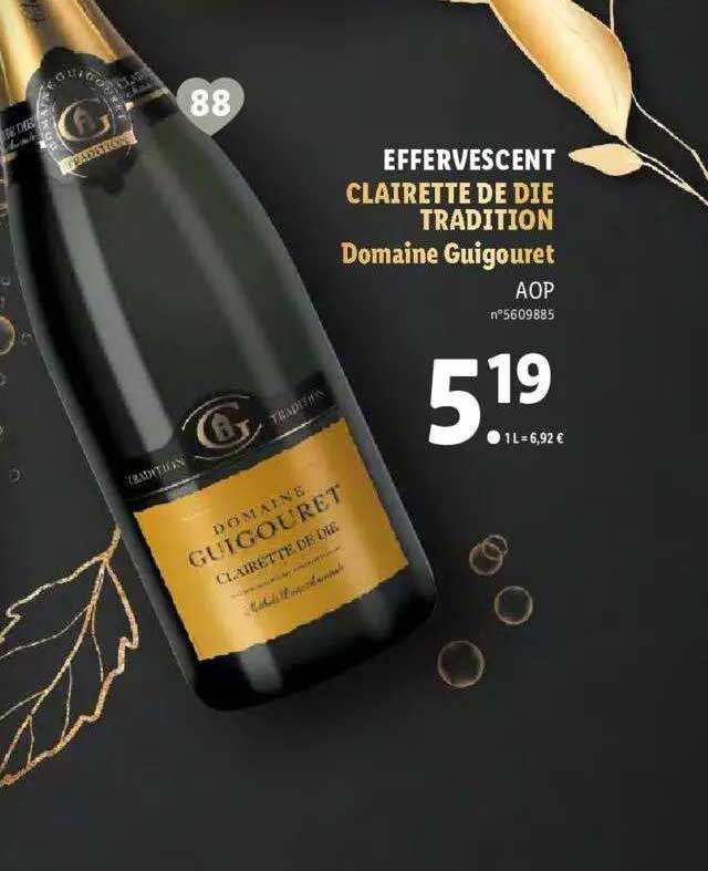 effervescent clairette de die tradition domaine guigouret