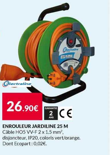 enrouleur jardiline 25 m electraline