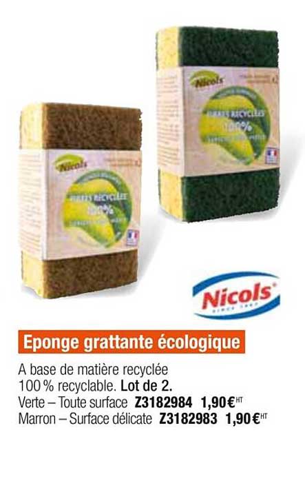 éponge grattante écologique nicols'