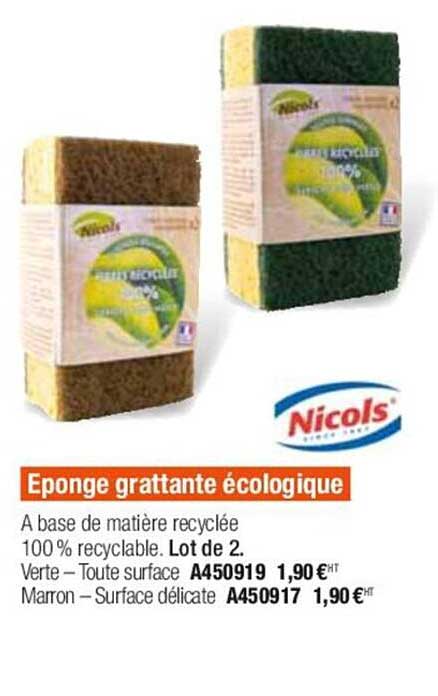 éponge grattante écologique nicols'