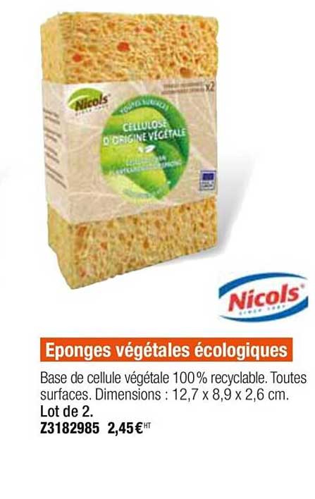 éponges végétales écologiques nicols'