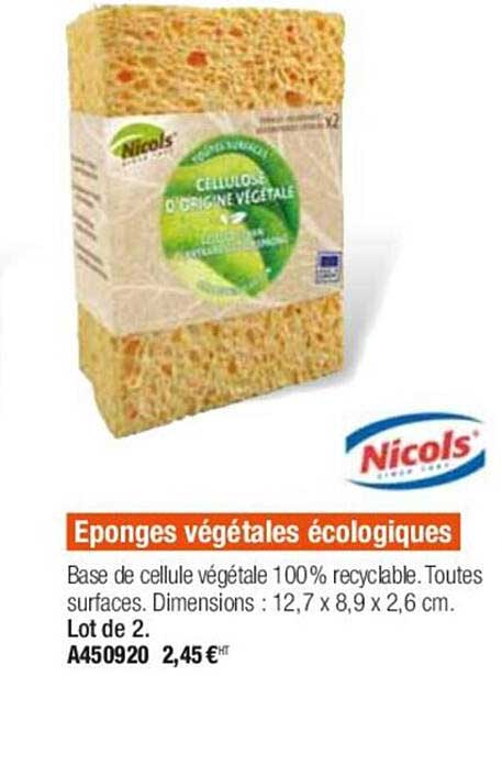 éponges vététales écologiques nicols'