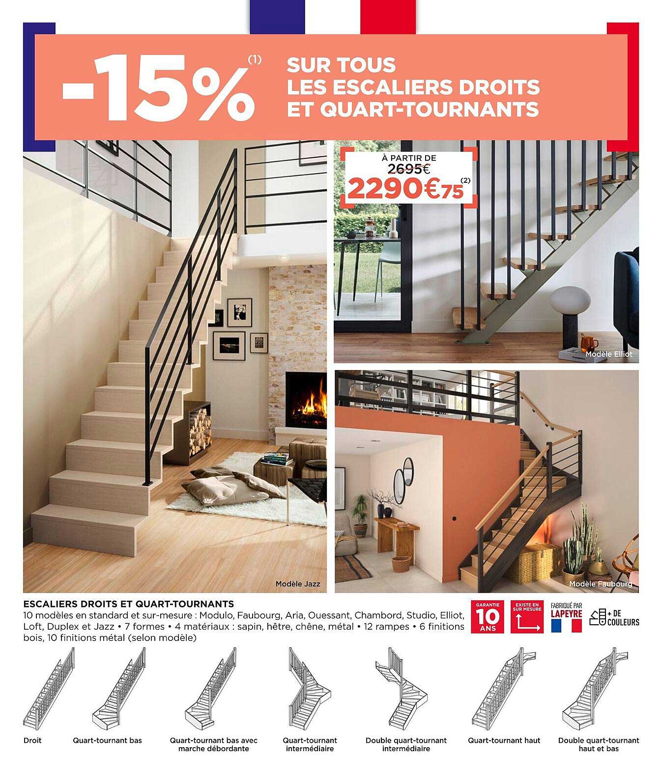 escalier droits et quart-tournants