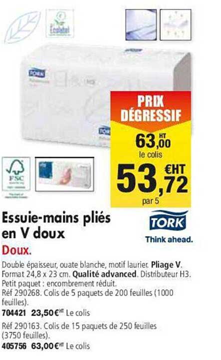 essuie-mains pliés en v doux