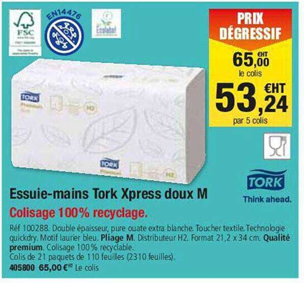essuie-mains tork xpress doux m