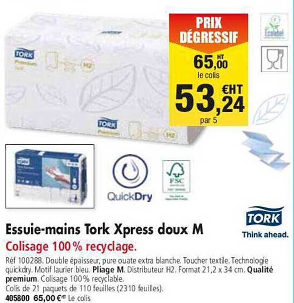 essuie-mains tork xpress doux m