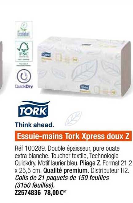 essuie-mains tork xpress doux z