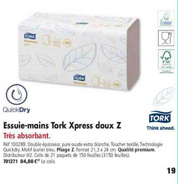 essuie-mains tork xpress doux z quickDry