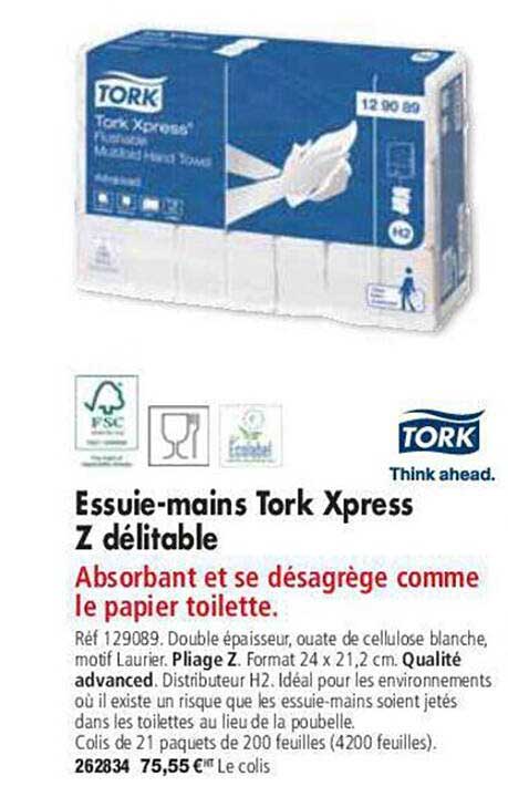 essuie-mains tork xpress z délitable