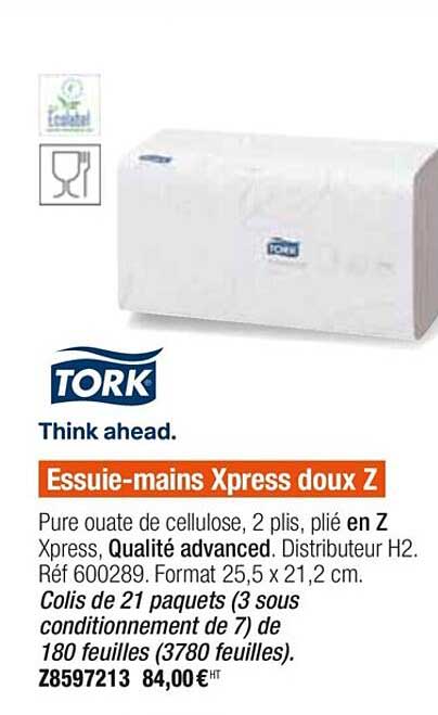 essuie-mains xpress doux z tork