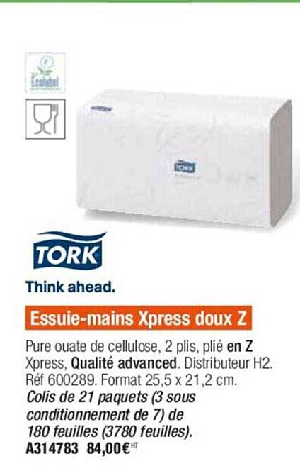 essuie-mains xpress doux z tork