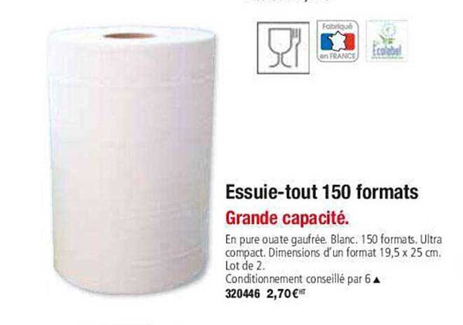 essuie-tout 150 formats