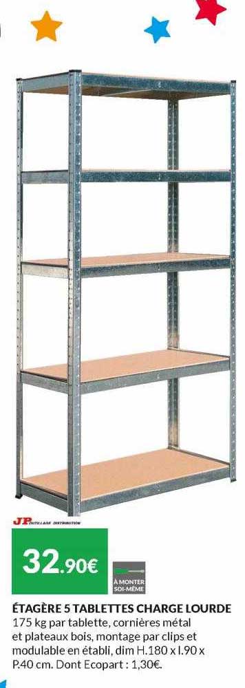étagère 5 tablettes charge lourde