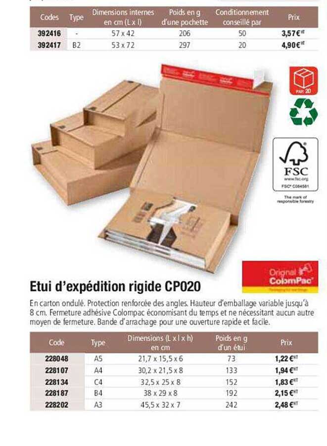 étui d'expédition rigide cp020