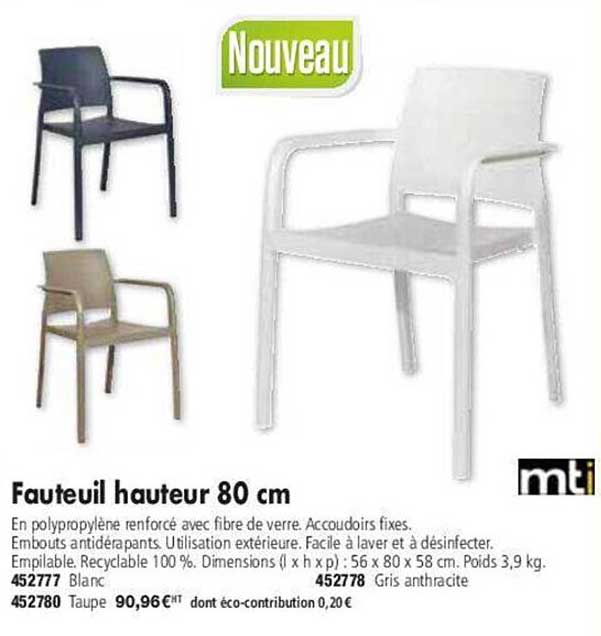Fauteuil Hauteur 80 Cm Mti