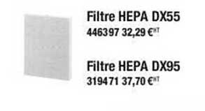 filtre hepa dx55, filtre hepa dx95