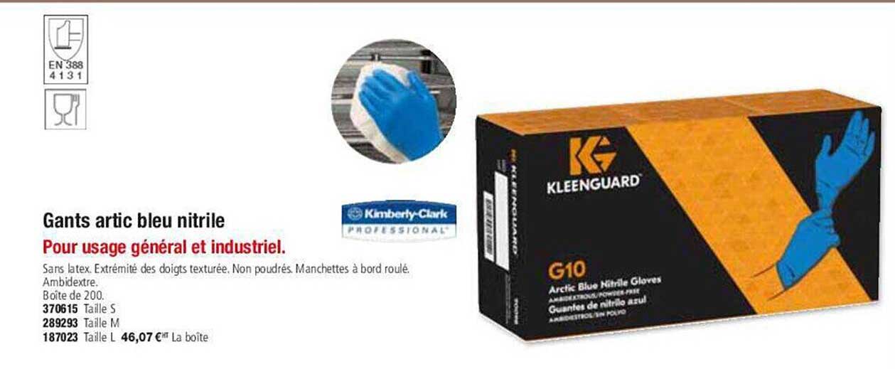 gants artic bleu nitrile