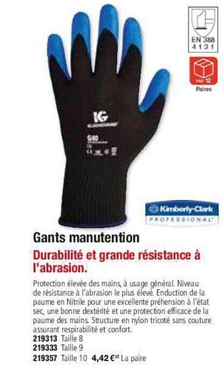 gants manutention kimberly-clark