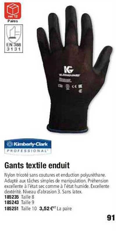 gants textile enduit kimberly-clark