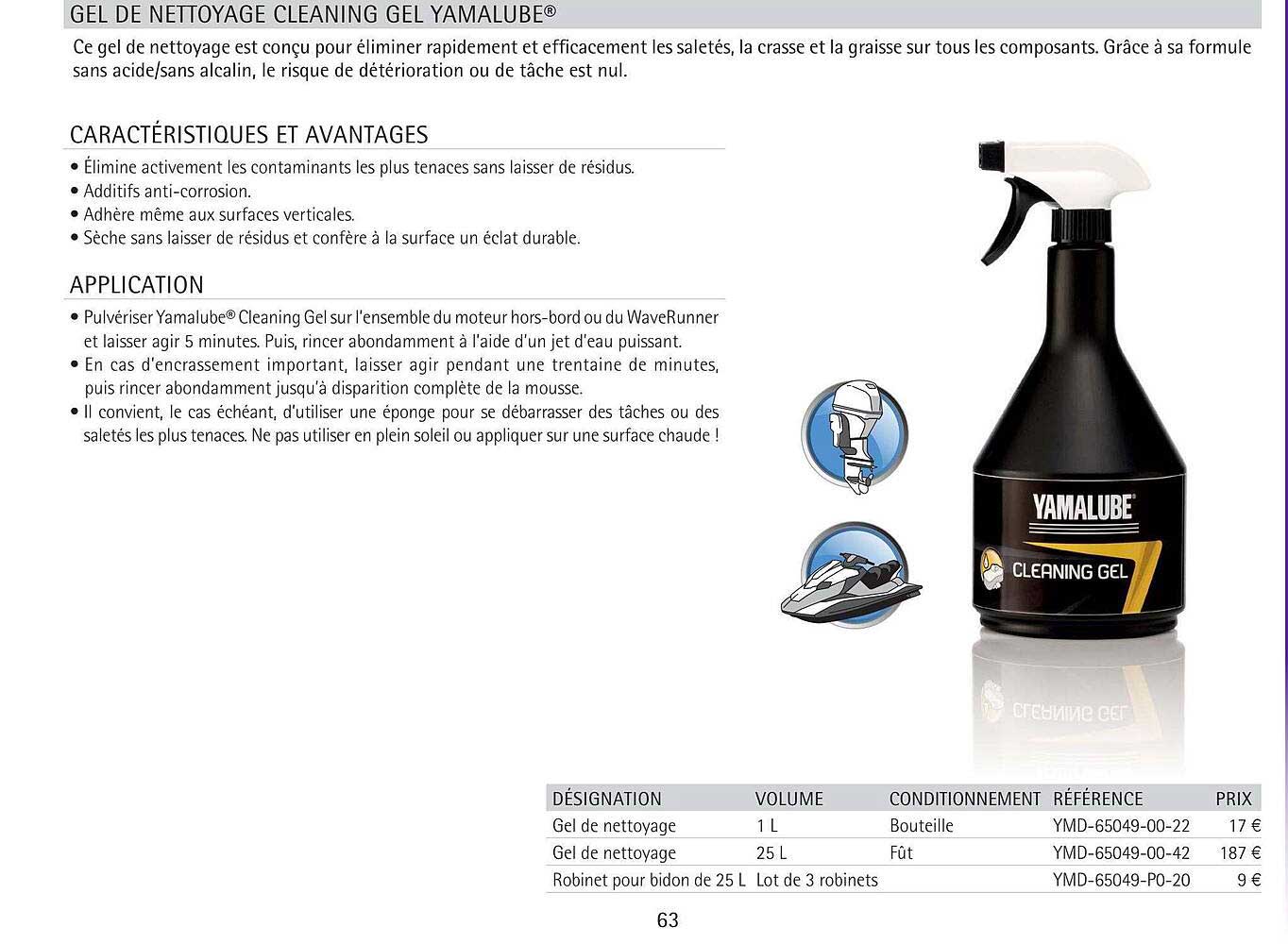 gel de nettoyage cleaning gel yamalube