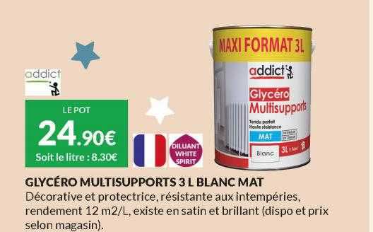 glycéro multisupports 3 l blanc mat addict