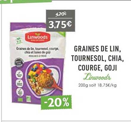 Graines De Lin, Tournesol, Chia, Courge, Goji Linwoods