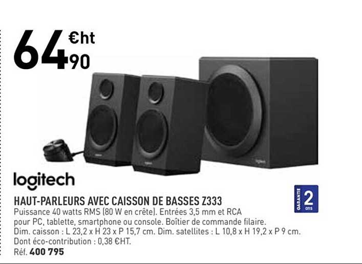 haut-parleurs avec caisson de basses z333 logitech