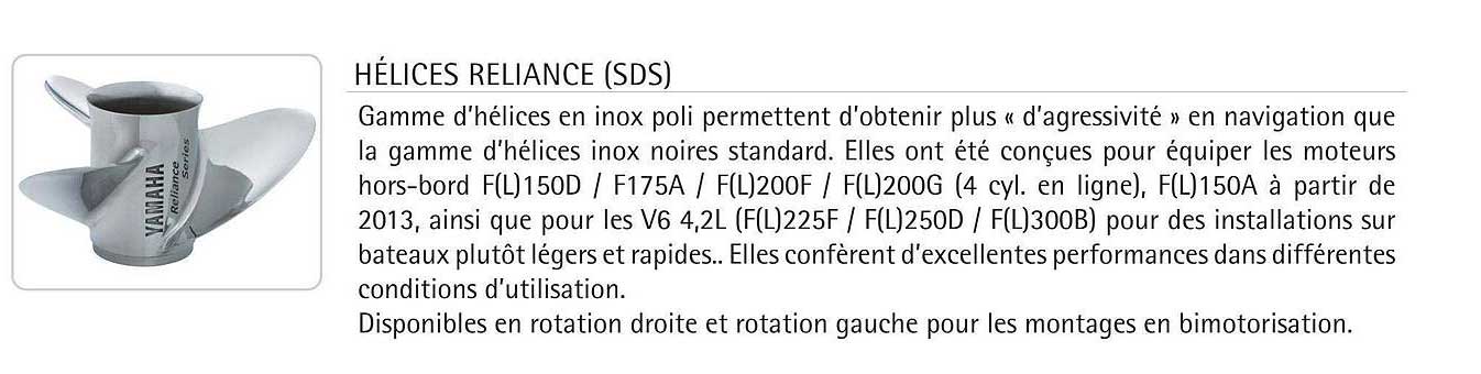 hélices reliance (sds)