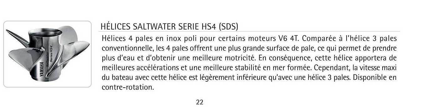 hélices saltwater série hs4 (sds)
