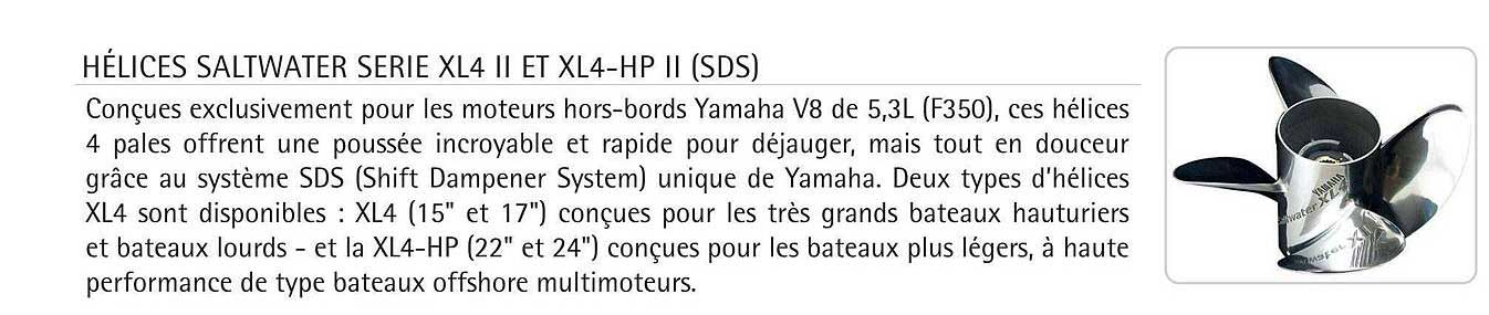 hélices saltwater série xl4 II et xl4-hp II (sds)