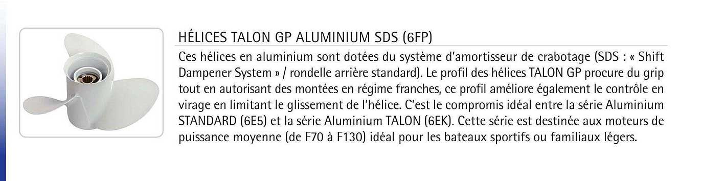 hélices talon gp aluminium sds (6fp)