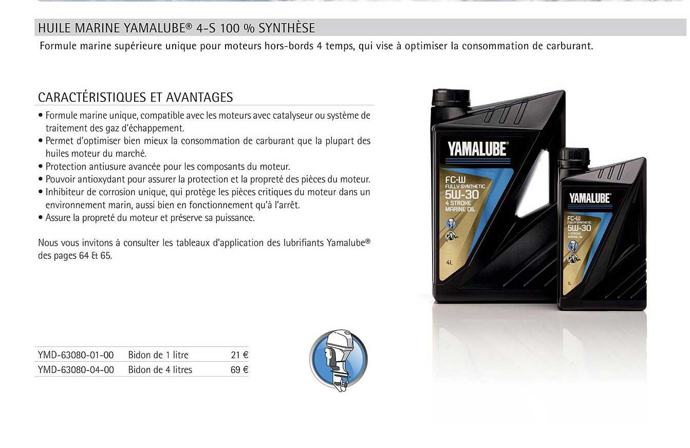 huile marine yamalube 4-s 100% synthèse